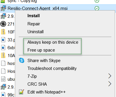 No Native Selective Sync Context Menu Items On Windows Resilio Connect